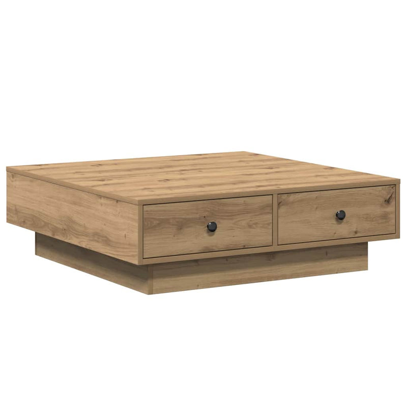 vidaXL Dohányzóasztal kézműves tölgy 90 x 90 x 28 cm Faanyag