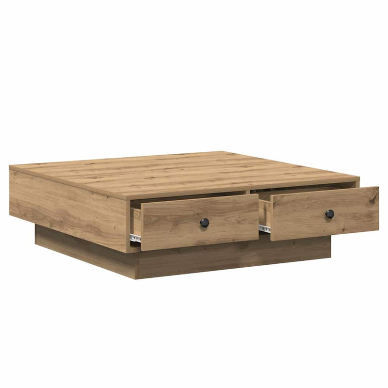 vidaXL Dohányzóasztal kézműves tölgy 90 x 90 x 28 cm Faanyag