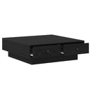 vidaXL Dohányzóasztal Fekete tölgy 90 x 90 x 28 cm Faanyag