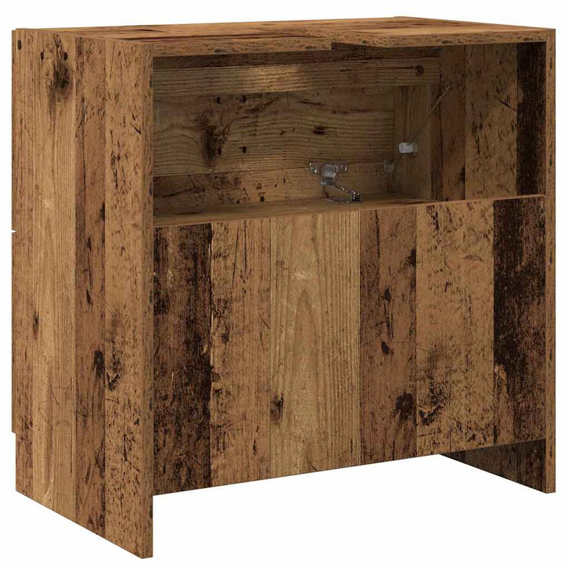 vidaXL Mosdó Szekrény fiókkal ajtóval Öreg fa 59 x 37 x 59 cm Faanyag