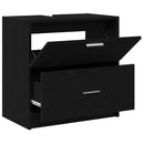 vidaXL Fürdőszoba Székény fiókkal Fekete tölgy 59 x 37 x 59 cm Faanyag