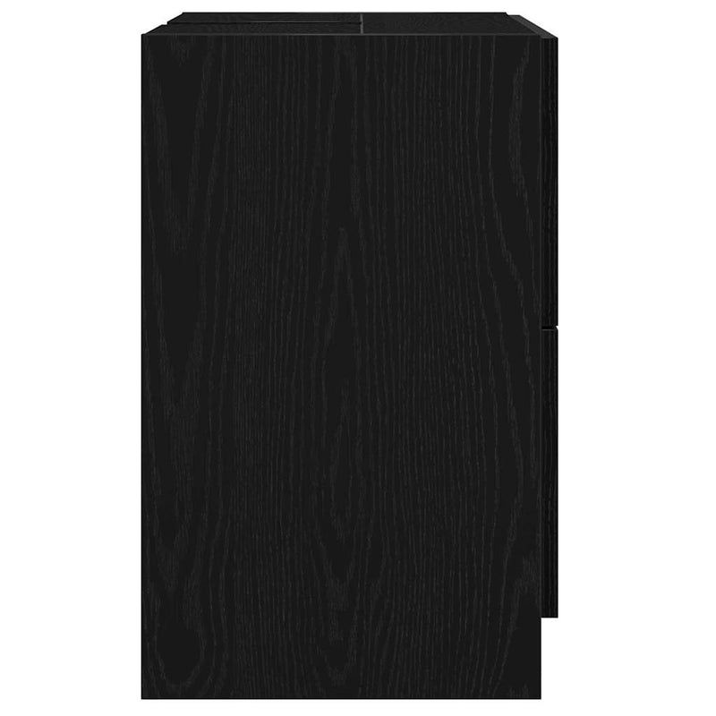 vidaXL Mosdó Szekrény fiókkal Fekete tölgy 59 x 37 x 59 cm Faanyag