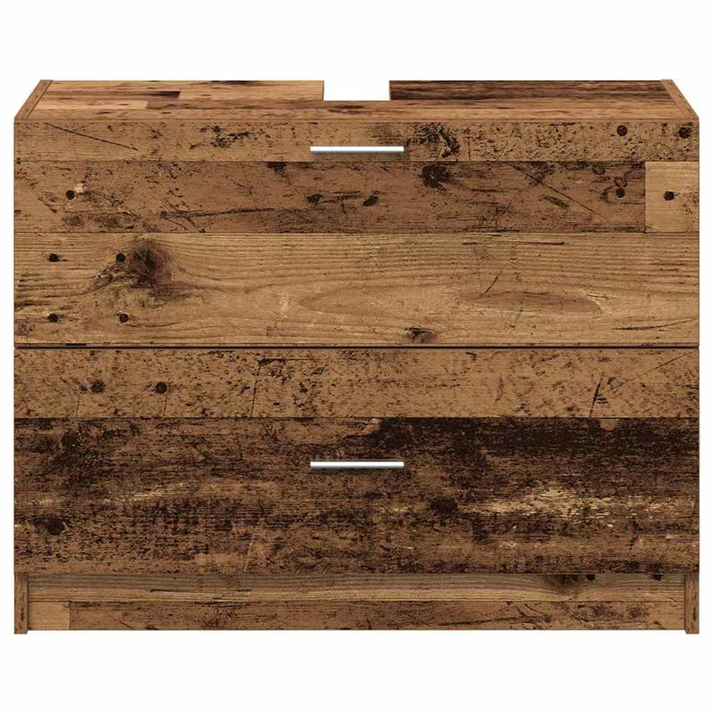 vidaXL Mosdó Szekrény fiókkal ajtóval Öreg fa 78 x 37 x 59 cm Faanyag