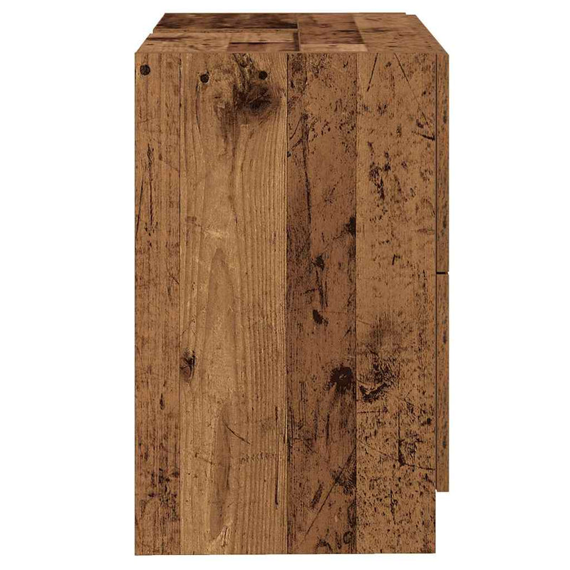 vidaXL Mosdó Szekrény fiókkal ajtóval Öreg fa 78 x 37 x 59 cm Faanyag