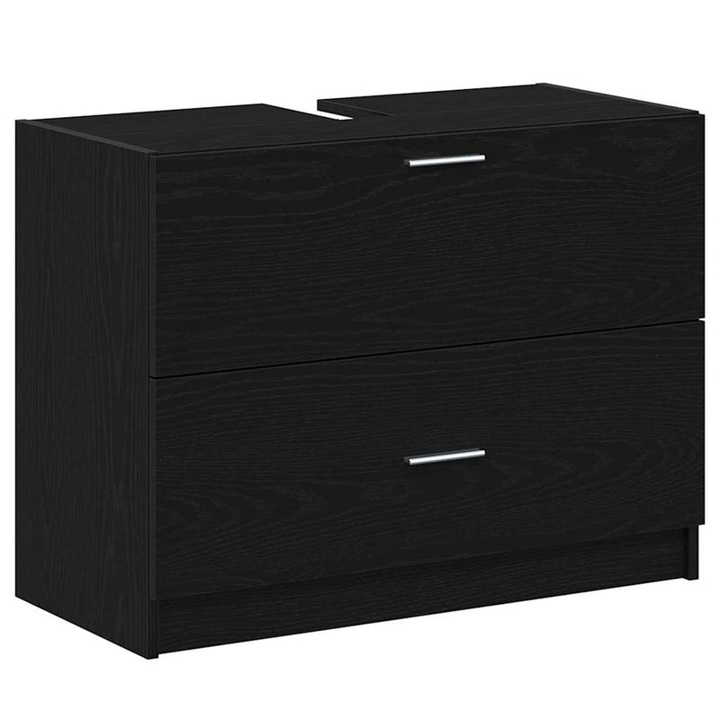 vidaXL Mosdó Szekrény fiókkal Fekete tölgy 78 x 37 x 59 cm Faanyag