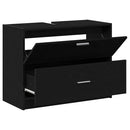 vidaXL Fürdőszoba Székény fiókkal Fekete tölgy 78 x 37 x 59 cm Faanyag