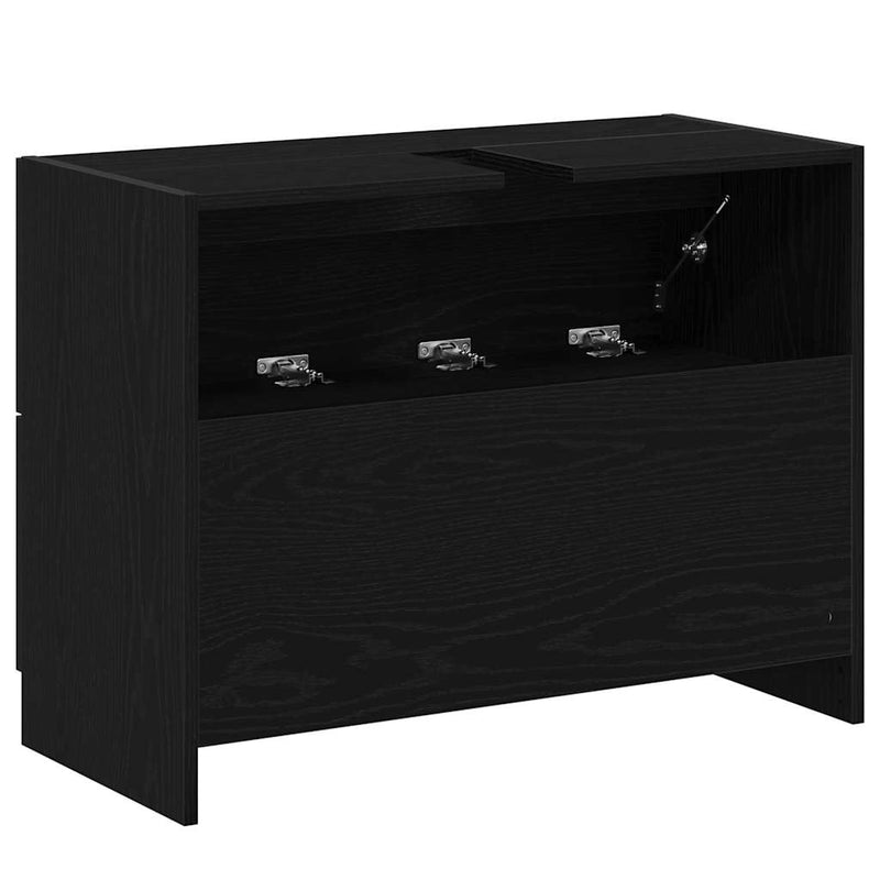 vidaXL Mosdó Szekrény fiókkal Fekete tölgy 78 x 37 x 59 cm Faanyag