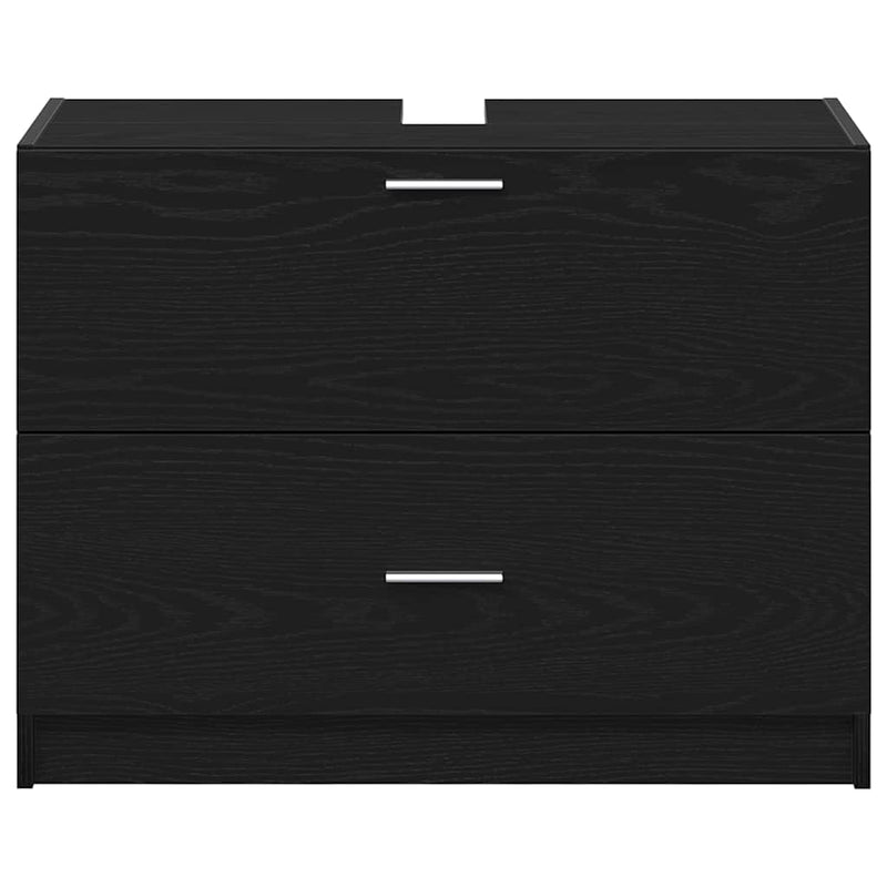 vidaXL Mosdó Szekrény fiókkal Fekete tölgy 78 x 37 x 59 cm Faanyag
