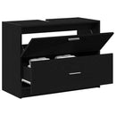 vidaXL Fürdőszoba Székény fiókkal Fekete tölgy 78 x 37 x 59 cm Faanyag