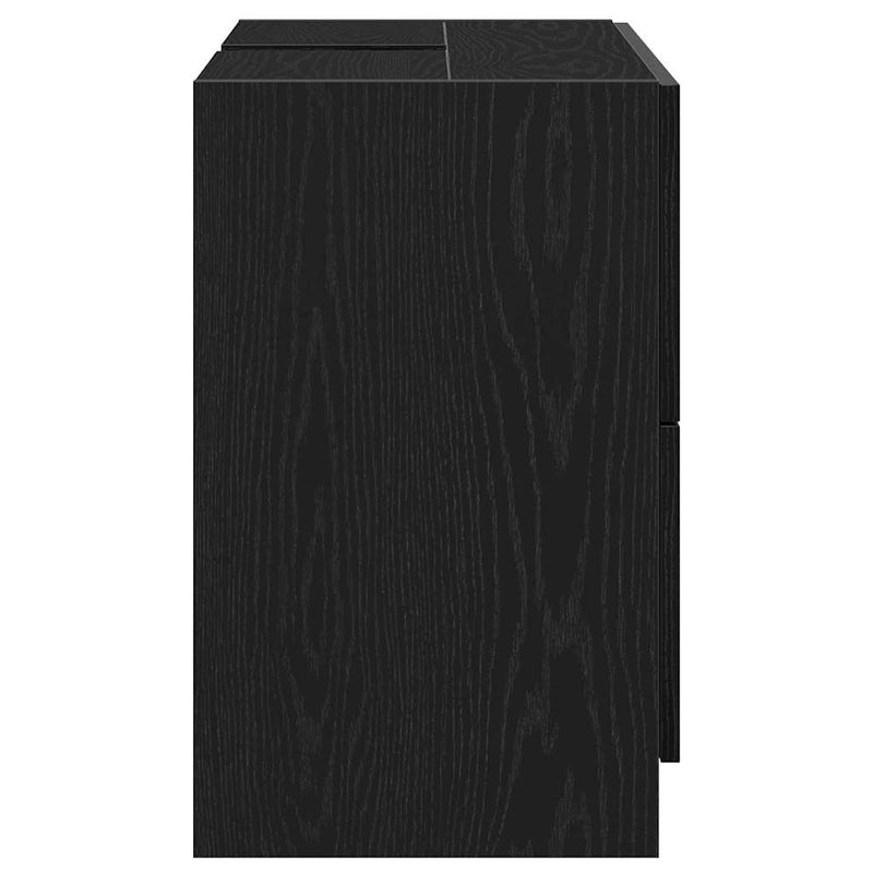vidaXL Mosdó Szekrény fiókkal Fekete tölgy 78 x 37 x 59 cm Faanyag