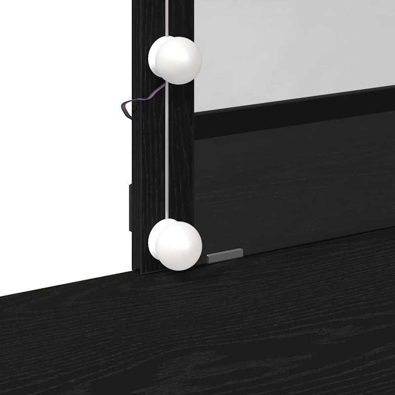 vidaXL Öltöztetőasztal fiókkal Musta tammi 100 x 40 x 130 cm Faanyag