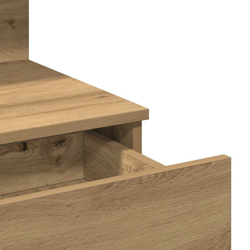 vidaXL Sminktükör fiókkal kézműves tölgy 100 x 40 x 130 cm Faanyag