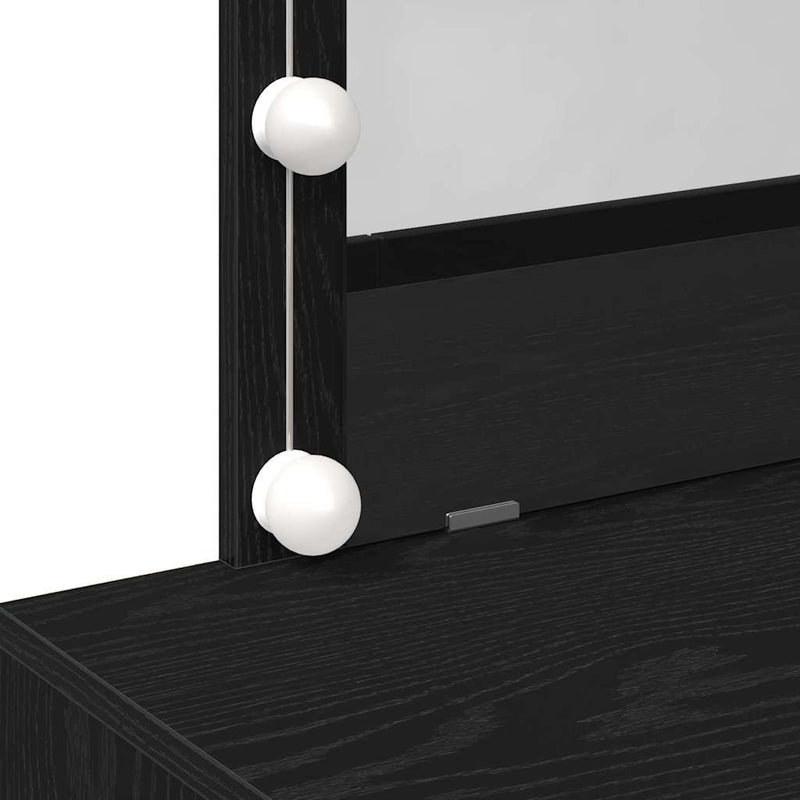 vidaXL Sminkasztal fiókkal Musta tammi 100 x 40 x 120 cm Faanyag