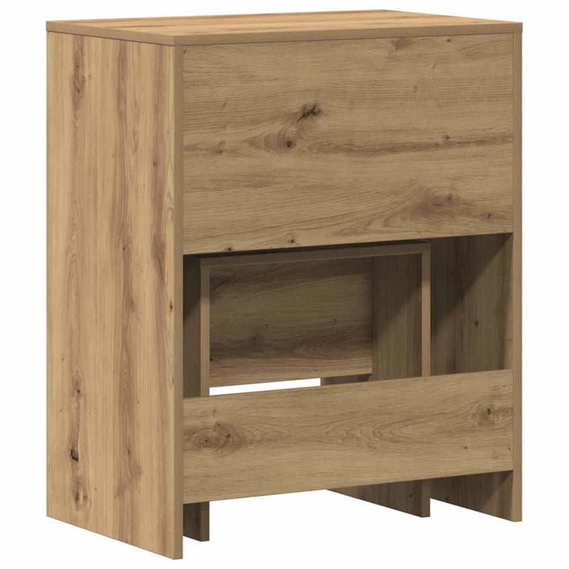 vidaXL Sminkasztal fiókkal kézműves tölgy 60 x 40 x 75 cm Faanyag