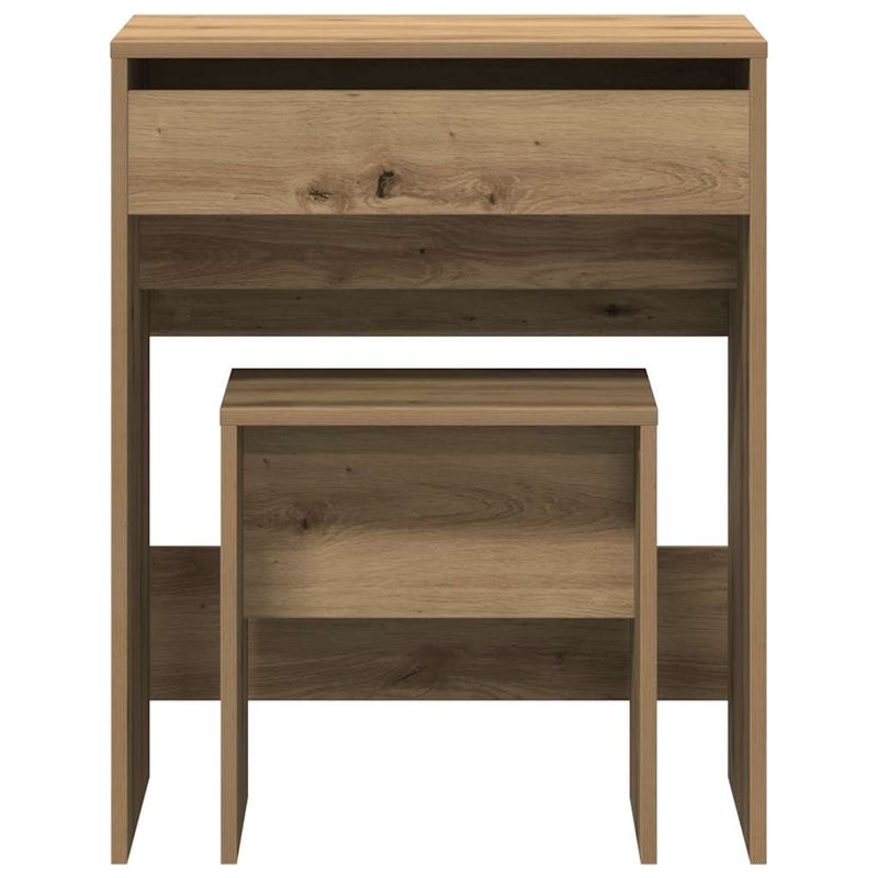 vidaXL Sminkasztal fiókkal kézműves tölgy 60 x 40 x 75 cm Faanyag