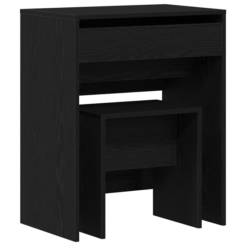 vidaXL Sminkasztal fiókkal Musta tammi 60 x 40 x 75 cm Faanyag