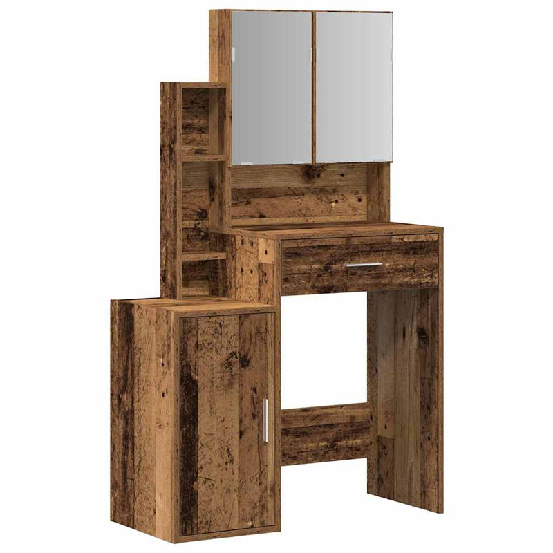 vidaXL Öltöztetőasztal fiókkal Öreg fa 80 x 35 x 132 cm Faanyag