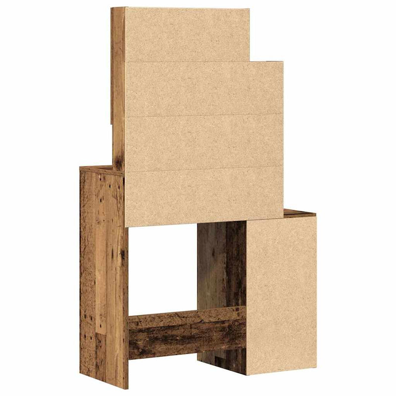 vidaXL Öltöztetőasztal fiókkal Öreg fa 80 x 35 x 132 cm Faanyag