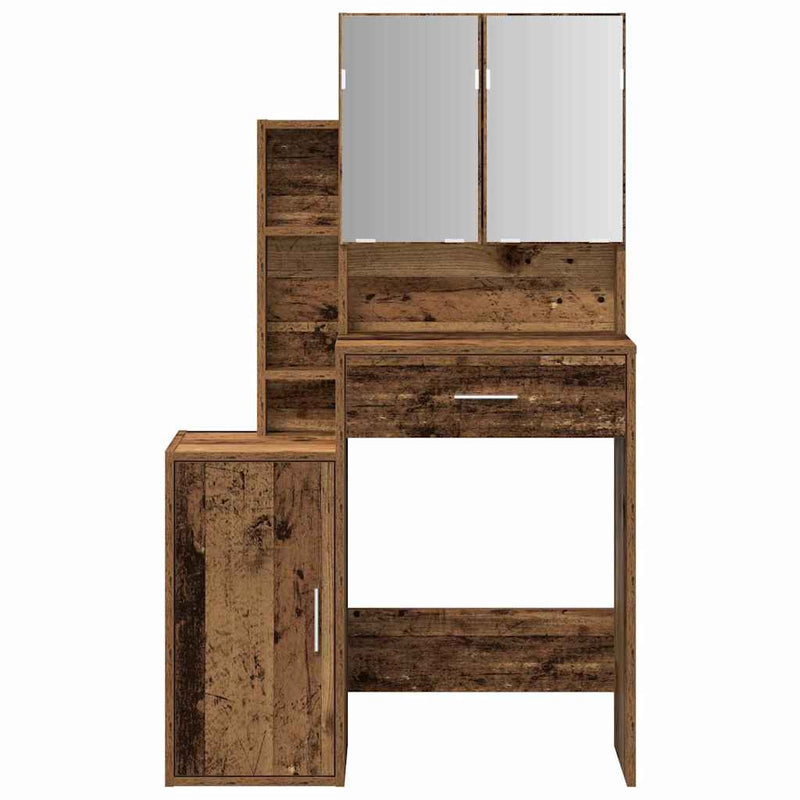 vidaXL Öltöztetőasztal fiókkal Öreg fa 80 x 35 x 132 cm Faanyag