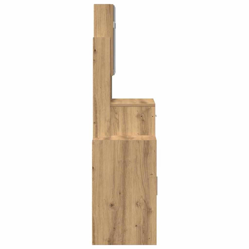 vidaXL Öltöztetőasztal fiókkal kézműves tölgy 80 x 35 x 132 cm Faanyag