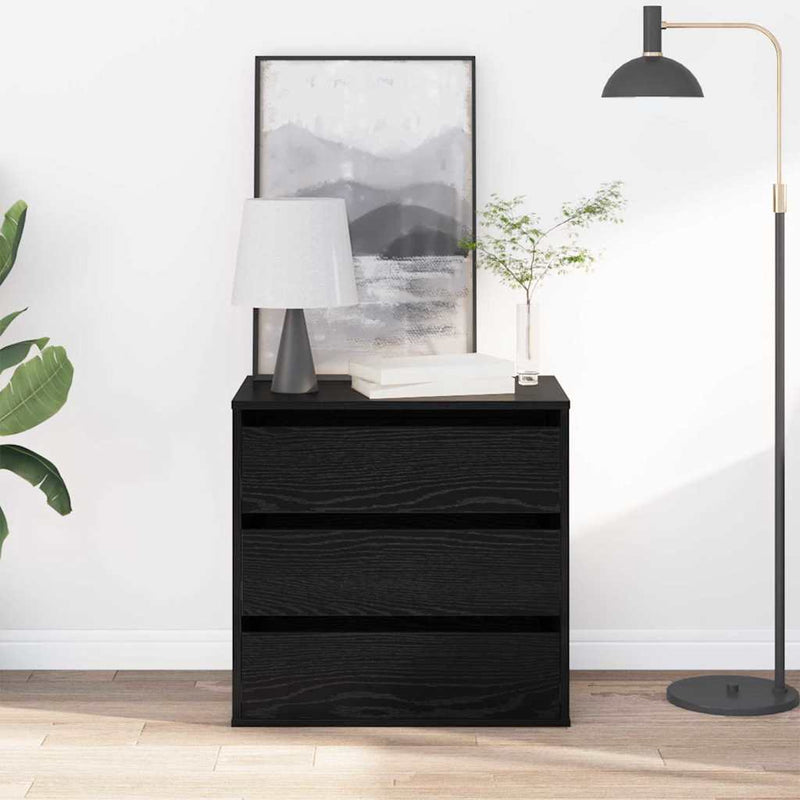 vidaXL Fiókos Szekrény fiókkal Musta tammi 60 x 41 x 58 cm Faanyag