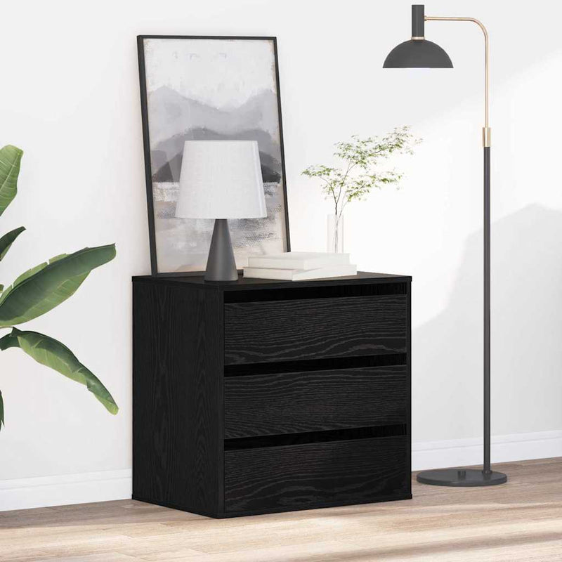 vidaXL Fiókos Szekrény fiókkal Musta tammi 60 x 41 x 58 cm Faanyag