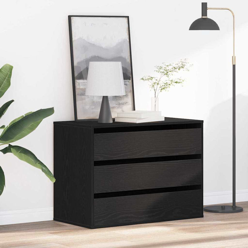 vidaXL Fiókos Szekrény fiókkal Musta tammi 80 x 41 x 58 cm Faanyag