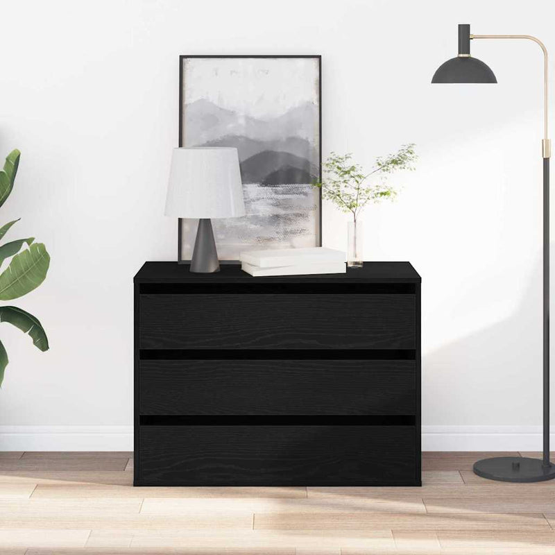 vidaXL Fiókos Szekrény fiókkal Musta tammi 80 x 41 x 58 cm Faanyag