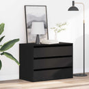 vidaXL Fiókos szekrény 3-Fiók Fekete 80 x 41 x 58 cm Szerelt Fa