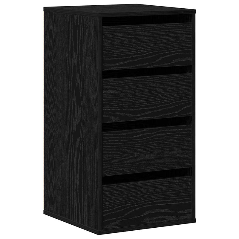 vidaXL Fiókos Szekrény fiókkal Musta tammi 40 x 41 x 76 cm Faanyag
