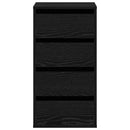 vidaXL Fiókos szekrény fiókkal Egyéb Fekete 40 x 41 x 76 cm Faanyag