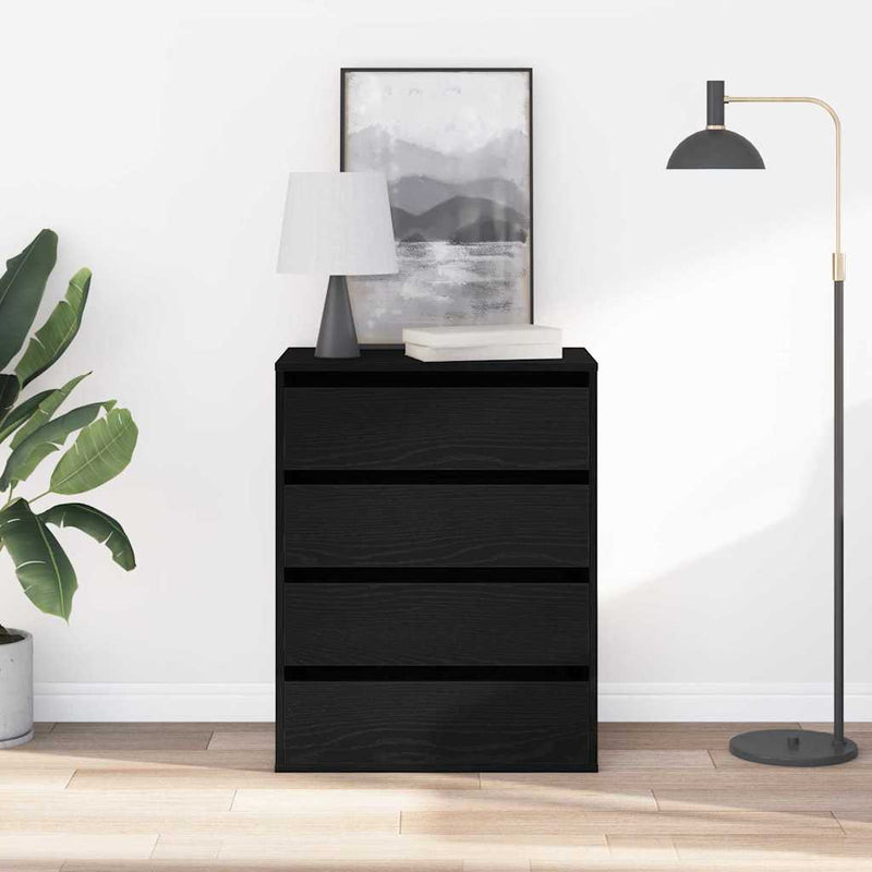 vidaXL Fiókos Szekrény fiókkal Musta tammi 60 x 41 x 76 cm Faanyag