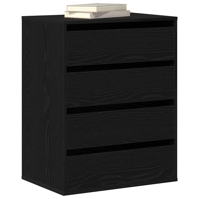 vidaXL Fiókos Szekrény fiókkal Musta tammi 60 x 41 x 76 cm Faanyag