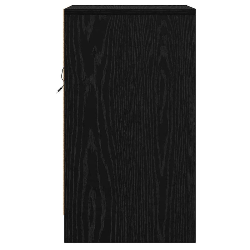 vidaXL Éjjeliszekrény fiókkal Musta tammi 38 x 34 x 61 cm Faanyag