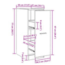 vidaXL Gyógyszertári Szekrény Musta tammi 30 x 41 x 77.5 cm Faanyag