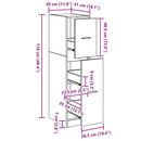 vidaXL Gyógyszertári Szekrény Musta tammi 30 x 41 x 118 cm Faanyag