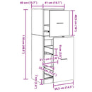 vidaXL Gyógyszertári Szekrény Musta tammi 40 x 41 x 118 cm Faanyag