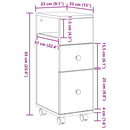 vidaXL Fürdőszoba bútor szett Fekete tölgy 33 x 23 x 65 cm Faanyag