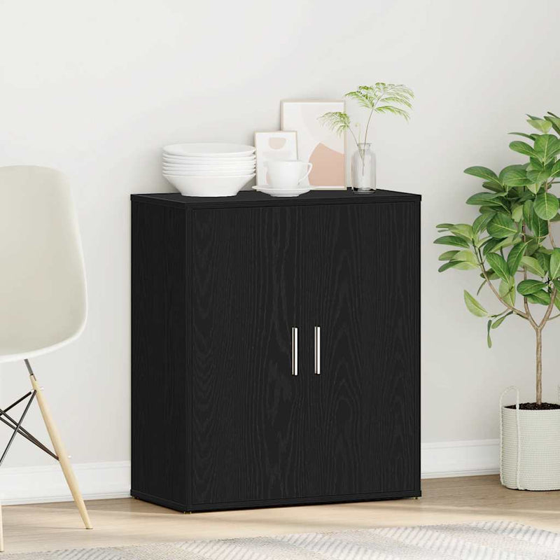 vidaXL fekete tölgy színű szerelt fa tálalószekrény 60 x 31 x 70 cm