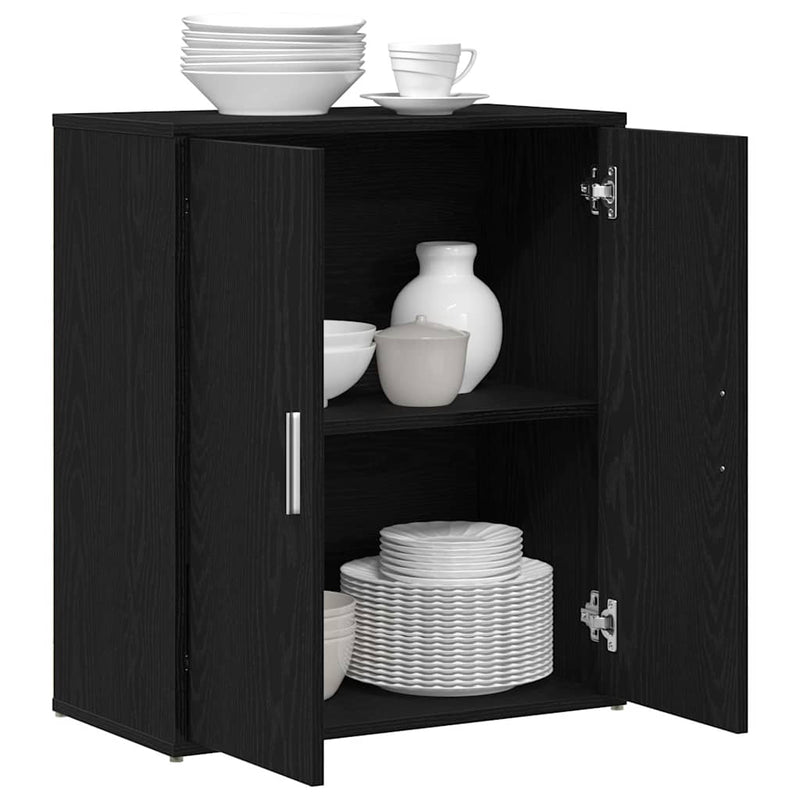 vidaXL fekete tölgy színű szerelt fa tálalószekrény 60 x 31 x 70 cm