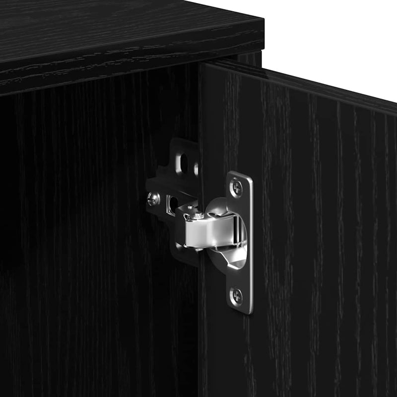 vidaXL fekete tölgy színű szerelt fa tálalószekrény 60 x 31 x 70 cm