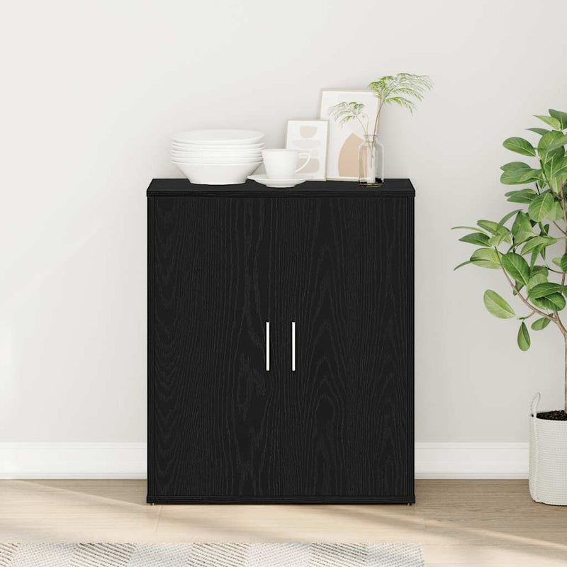 vidaXL fekete tölgy színű szerelt fa tálalószekrény 60 x 31 x 70 cm