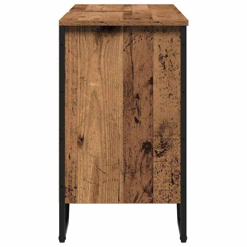 vidaXL Mosdókagyló Szekrény tárolóval Öreg fa 91 x 35 x 60 cm Faanyag