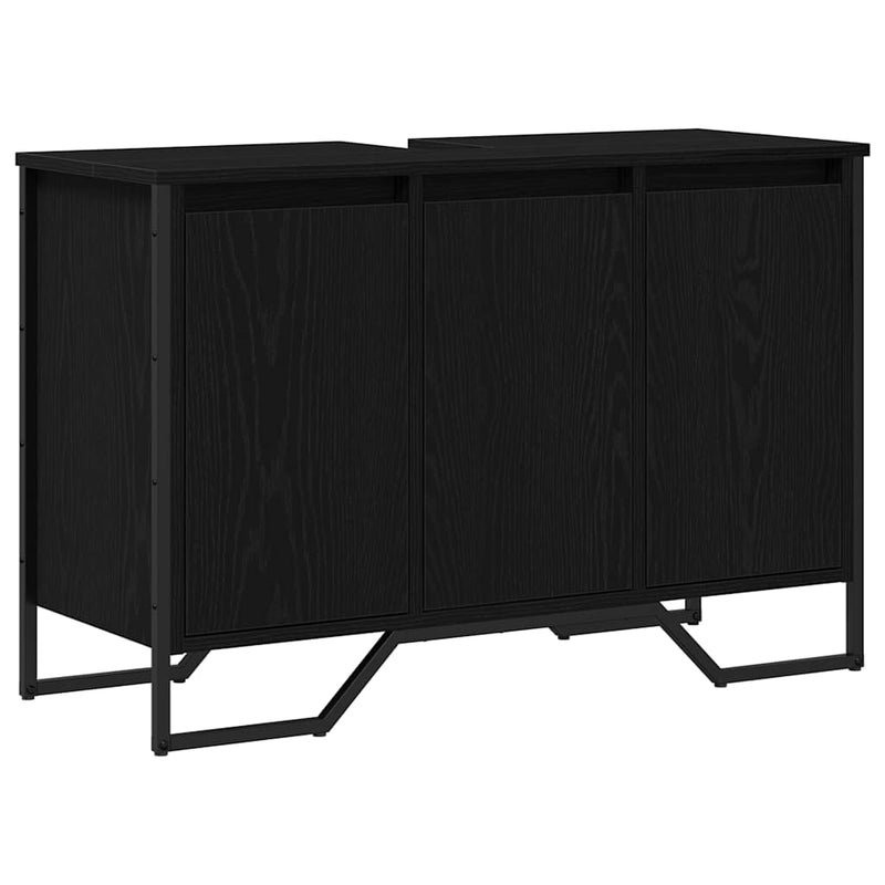 vidaXL Mosdókagyló Szekrény Egyéb Fekete tölgy 91 x 35 x 60 cm Faanyag