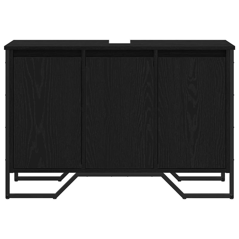 vidaXL Mosdókagyló Szekrény Egyéb Fekete tölgy 91 x 35 x 60 cm Faanyag
