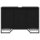 vidaXL Fürdőszobai mosdószekrény Fekete tölgy 91 x 35 x 60 cm Faanyag