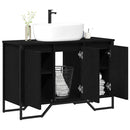 vidaXL Fürdőszobai mosdószekrény Fekete tölgy 91 x 35 x 60 cm Faanyag