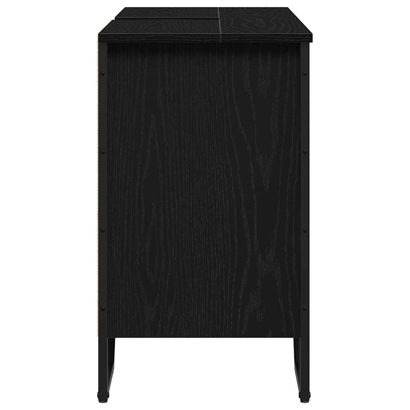 vidaXL Mosdókagyló Szekrény Egyéb Fekete tölgy 91 x 35 x 60 cm Faanyag