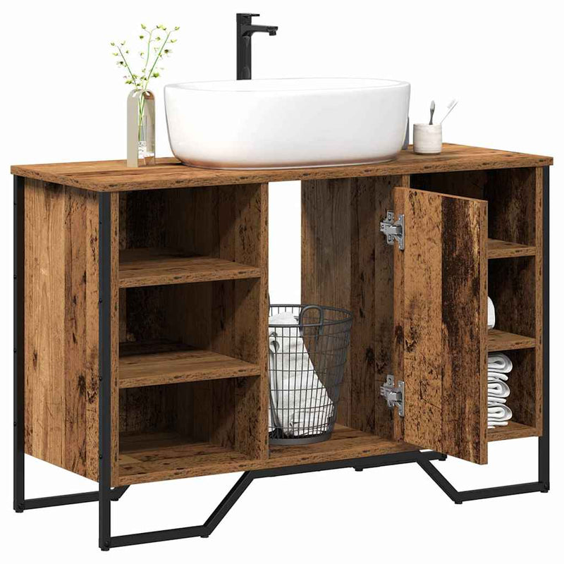 vidaXL Mosdószekrény polcokkal Egyéb Öreg fa 91 x 35 x 60 cm Faanyag