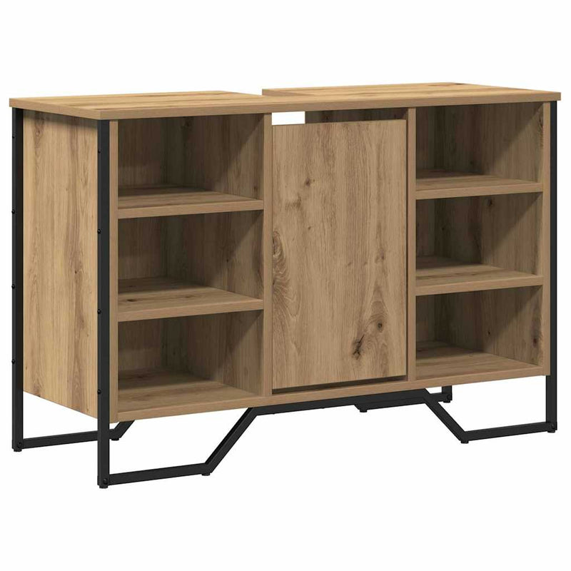 vidaXL Mosdószekrény tárolóval Artisan tölgy 91 x 35 x 60 cm Faanyag